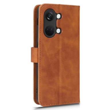 SKALO OnePlus Nord 3 5G / Ace 2V Matt PU Nahka lompakkokotelo - Ruskea