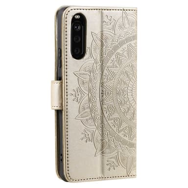 SKALO Sony Xperia 10 V Mandala lompakkokotelo - Kulta