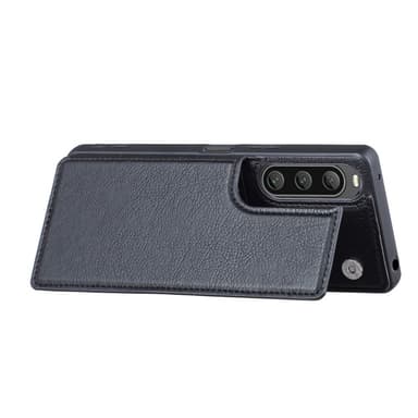 SKALO Sony Xperia 10 V PU-nahkainen Suojakuori Lompakolla - Musta