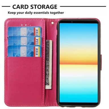 SKALO Sony Xperia 10 V Lompakkokotelo PU-nahkaa - Cerise