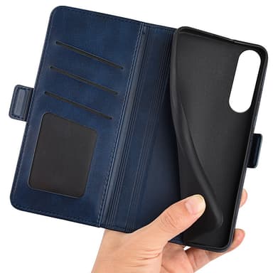 SKALO Sony Xperia 1 V Premium Wallet Lompakkokotelo - Sininen