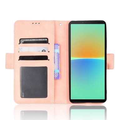 SKALO Sony Xperia 10 V 6-lokeroa Lompakkokotelo - Pinkki