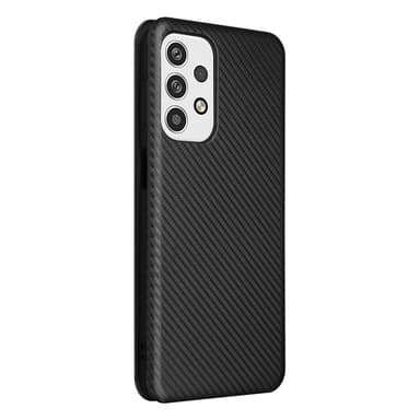 SKALO Samsung A23 5G Carbon Fiber Lompakkokotelo - Musta
