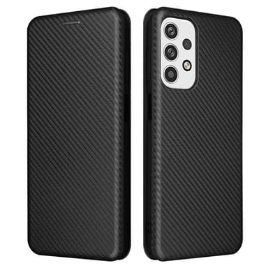 SKALO Samsung A23 5G Carbon Fiber Lompakkokotelo - Musta