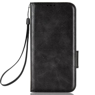 SKALO Motorola Edge 30 Ultra 5G Embossed Triangle Lompakkokotelo - Musta