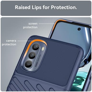 SKALO Motorola Moto G62 5G Armor Thunder Suojakuori - Sininen