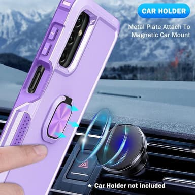 SKALO Samsung A54 5G Armor Hybridi metallirengas kuori - Violetti