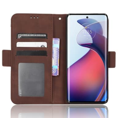 SKALO Motorola Edge 30 Fusion 5G 6-lokeroa Lompakkokotelo - Ruskea