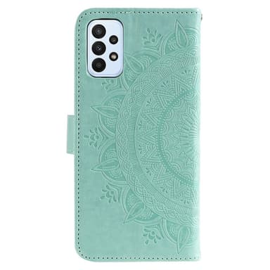 SKALO Samsung A23 5G Mandala lompakkokotelo - Turkoosi