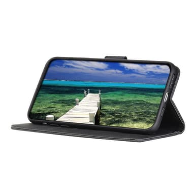 SKALO Sony Xperia 5 IV 5G KHAZNEH Lompakkokotelo PU-nahasta - Musta