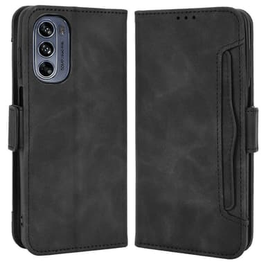 SKALO Motorola Moto G62 5G 6-lokeroa Lompakkokotelo - Musta