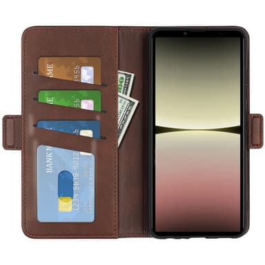 SKALO Sony Xperia 10 V Premium Wallet Lompakkokotelo - Ruskea