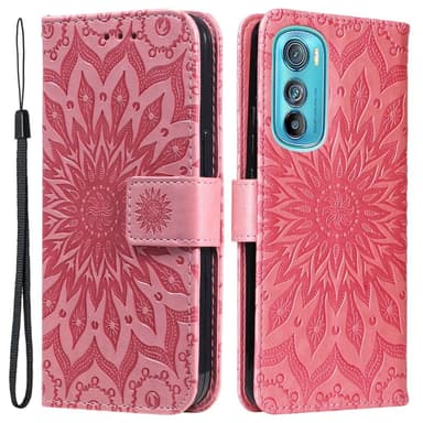 SKALO Motorola Edge 30 5G Mandala lompakkokotelo - Pinkki