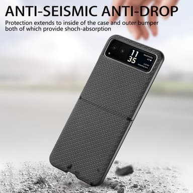 SKALO Motorola Razr 40 5G Carbon Fiber Fold Suojakuori - Musta