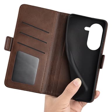 SKALO Asus Zenfone 9 5G Premium Wallet Lompakkokotelo - Ruskea