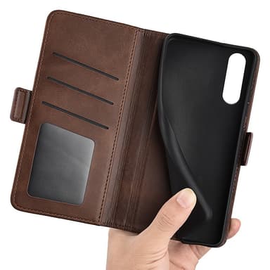 SKALO Sony Xperia 10 V Premium Wallet Lompakkokotelo - Ruskea