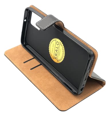 SKALO Motorola Moto G32 Lompakkokotelo Aitoa nahkaa - Musta