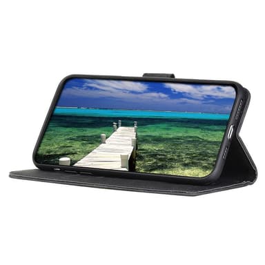 SKALO Asus Zenfone 9 5G KHAZNEH Lompakkokotelo PU-nahasta - Musta