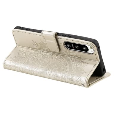 SKALO Sony Xperia 5 IV 5G Mandala lompakkokotelo - Kulta