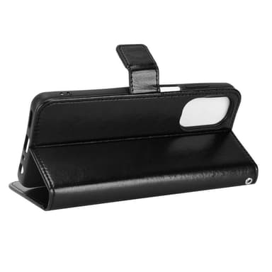 SKALO Motorola Moto G62 5G Crazy Horse lompakko PU nahka - Musta