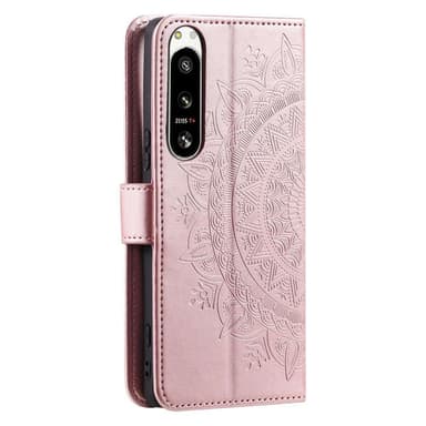 SKALO Sony Xperia 5 IV 5G Mandala lompakkokotelo - Ruusukulta