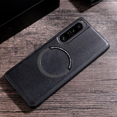 SKALO Sony Xperia 10 V PU Nahka Hybrid Magnetic Ring Suojakuori - Musta