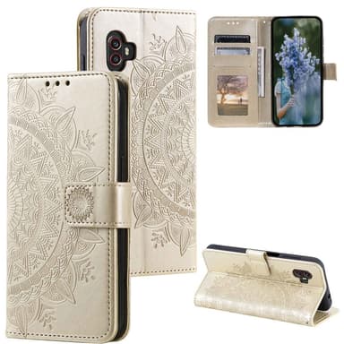 SKALO Samsung Xcover6 Pro 5G Mandala lompakkokotelo - Kulta