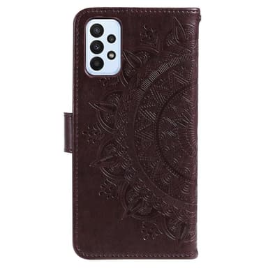 SKALO Samsung A23 5G Mandala lompakkokotelo - Ruskea