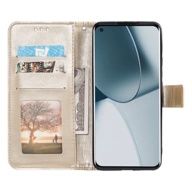 SKALO OnePlus 10T 5G Mandala lompakkokotelo - Kulta