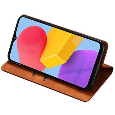 SKALO Samsung Xcover6 Pro 5G Slim Premium Lompakkokotelo - Vaaleanruskea