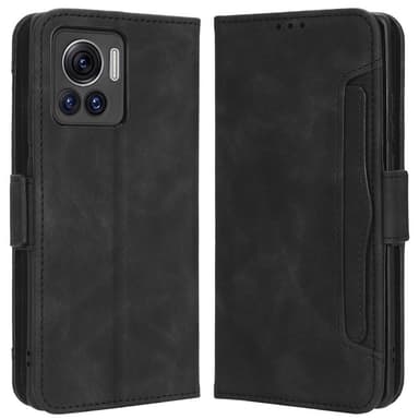 SKALO Motorola Edge 30 Ultra 5G 6-lokeroa Lompakkokotelo - Musta