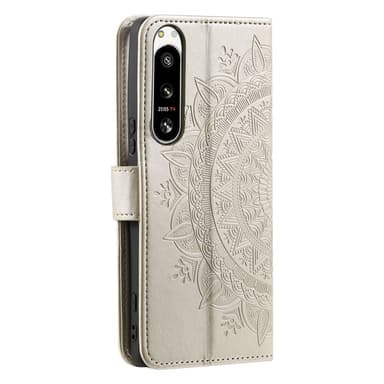 SKALO Sony Xperia 5 IV 5G Mandala lompakkokotelo - Kulta