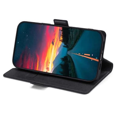SKALO Asus Zenfone 9 5G Ultrathin Premium Wallet Case - Musta