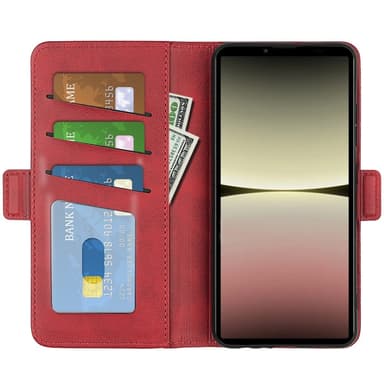 SKALO Sony Xperia 10 V Premium Wallet Lompakkokotelo - Punainen