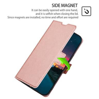 SKALO Asus Zenfone 9 5G Ultrathin Premium Wallet Case - Ruusukulta