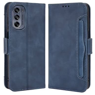 SKALO Motorola Moto G62 5G 6-lokeroa Lompakkokotelo - Sininen