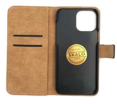 SKALO iPhone 14 Pro Max Lompakkokotelo Aitoa nahkaa - Ruskea