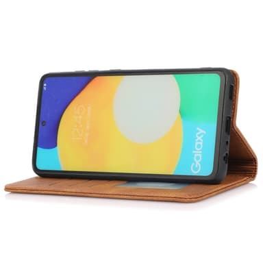 SKALO Samsung A23 5G Slim Premium Lompakkokotelo - Ruskea