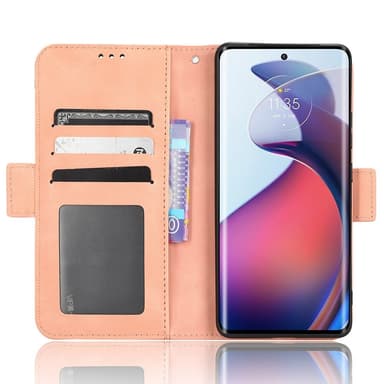 SKALO Motorola Edge 30 Fusion 5G 6-lokeroa Lompakkokotelo - Pinkki