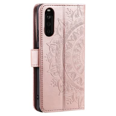 SKALO Sony Xperia 10 V Mandala lompakkokotelo - Ruusukulta