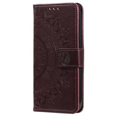 SKALO Sony Xperia 5 IV 5G Mandala lompakkokotelo - Ruskea