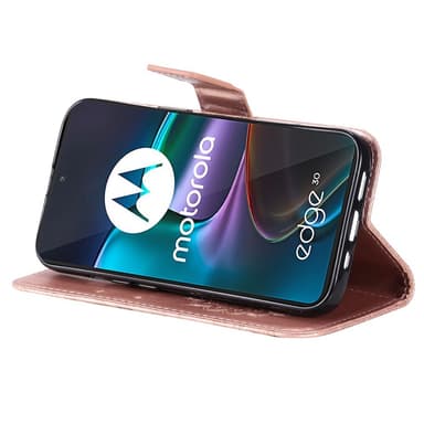 SKALO Motorola Edge 30 5G Mandala lompakkokotelo - Ruusukulta