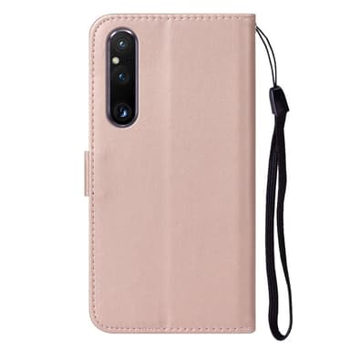 SKALO Sony Xperia 1 V Lompakkokotelo PU-nahkaa - Ruusukulta