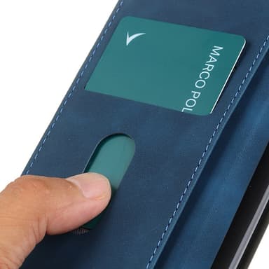 SKALO Motorola Edge 30 5G KHAZNEH Lompakkokotelo PU-nahasta - Sininen