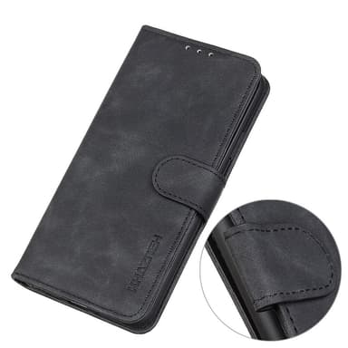 SKALO Asus Zenfone 9 5G KHAZNEH Lompakkokotelo PU-nahasta - Musta