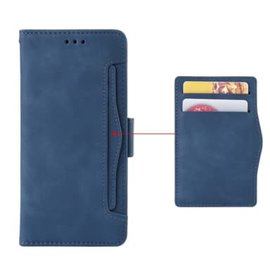 SKALO Motorola Moto G62 5G 6-lokeroa Lompakkokotelo - Sininen