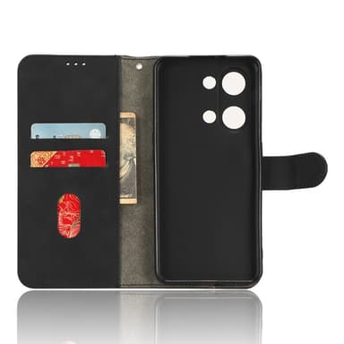 SKALO OnePlus Nord 3 5G / Ace 2V Matt PU Nahka lompakkokotelo - Musta