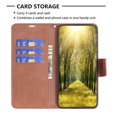SKALO Motorola Moto G62 5G Lompakkokotelo PU-nahkaa - Ruskea