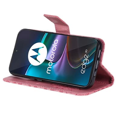 SKALO Motorola Edge 30 5G Mandala lompakkokotelo - Pinkki