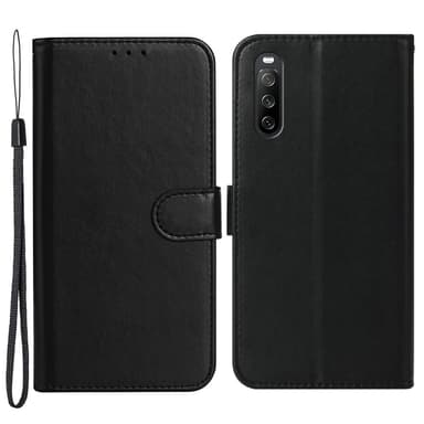 SKALO Sony Xperia 10 V Lompakkokotelo PU-nahkaa - Musta